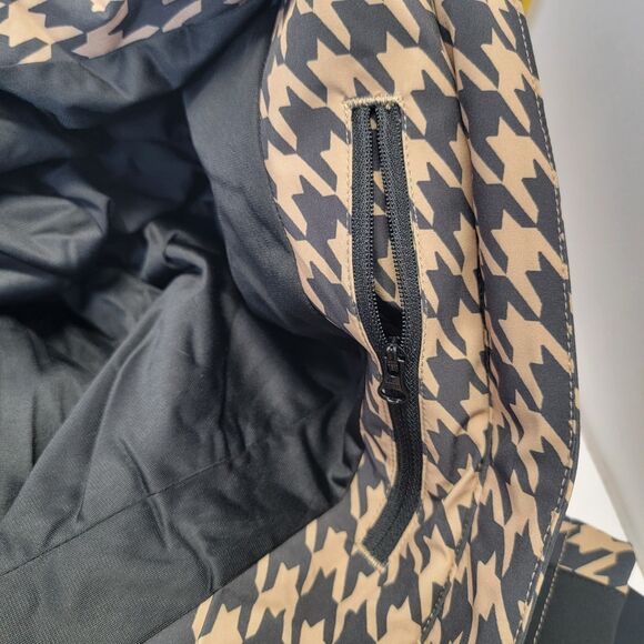 Gsou Snow Women's Slim-Fit Stretch Faux Fur Tan Houndstooth One-Piece Ski Suit S - Picture 16 of 16